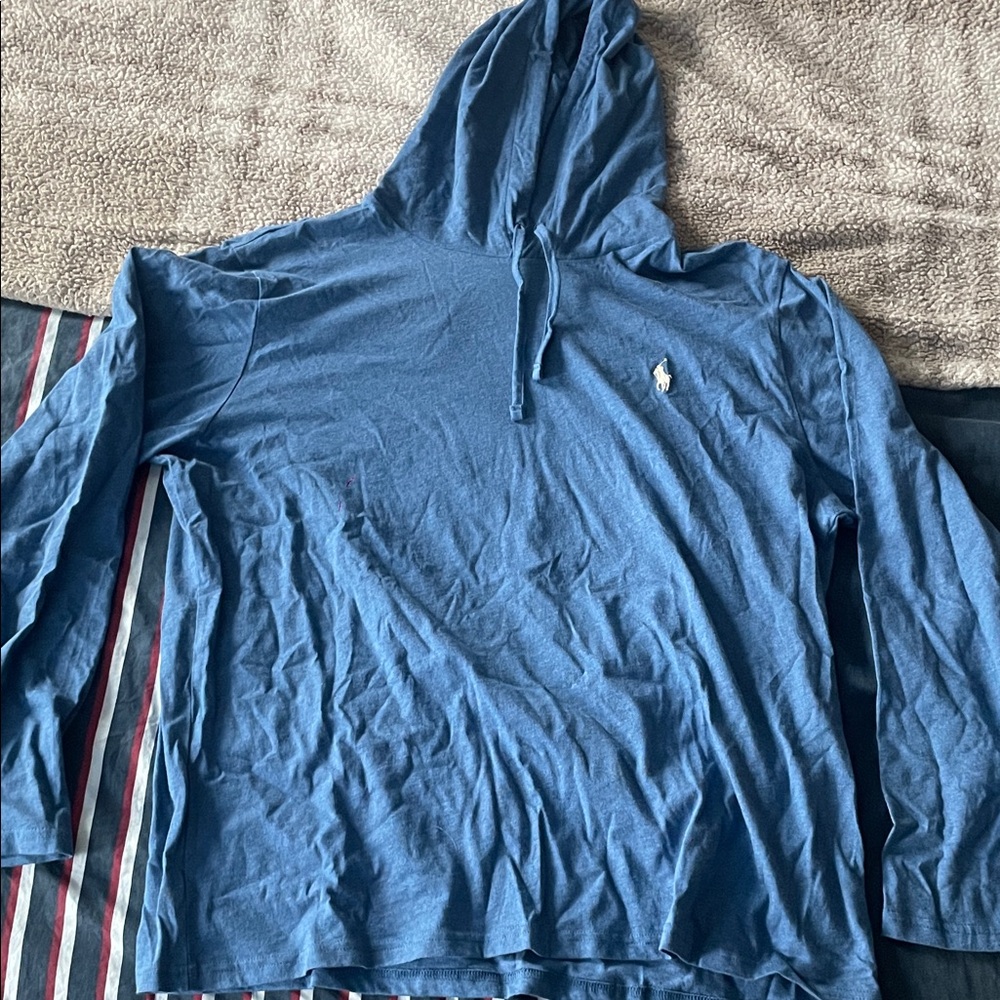 Polo by Ralph Lauren Blue Hooded Lightweight Shirt Jacket